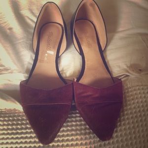 Madewell burgundy and black flats